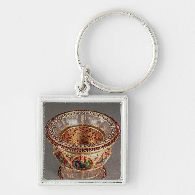 Chaveiro Caixa com plique-a-jour e cloisonne (Frente)
