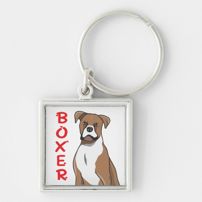 Chaveiro Caixa de Cachorro Cartoon Adorável Boxer (Frente)