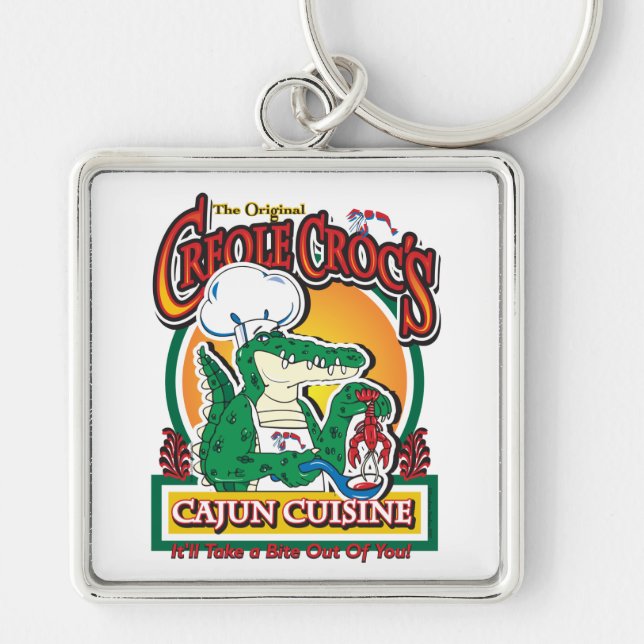 Chaveiro Cajun Creole Mardi Gras Crocodilo (Frente)