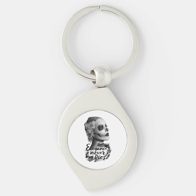 Chaveiro Calavera Monocromática (Frente)