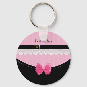 Chaveiro Calçados para bebês, rosados e pretos, com Arco e