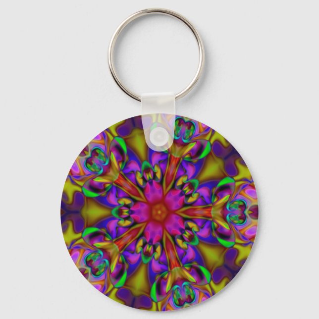 Chaveiro Caleidoscópio Apofílise Arte Fractal - II (Frente)