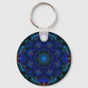 Chaveiro Caleidoscópio Azul-Boêmico,