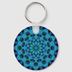 Chaveiro Caleidoscópio azul das medusa