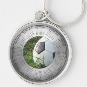 Chaveiro Calendário 2026 Pulseira Bola de Futebol na Grama