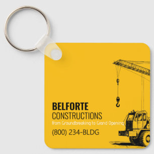 Chaveiro Calendário de Construção Grou Amarelo e Preto