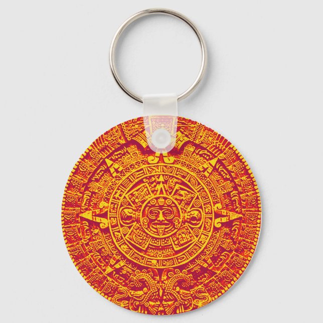 Chaveiro Calendário do Aztec - ouro (Frente)