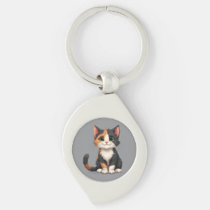 Chaveiro Calico Kitten Whimsical com Cattitude