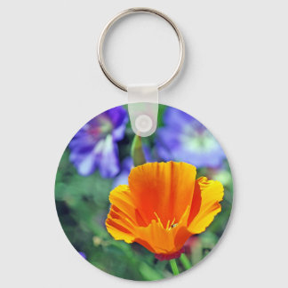 Chaveiro California Poppy e Purple Blooms