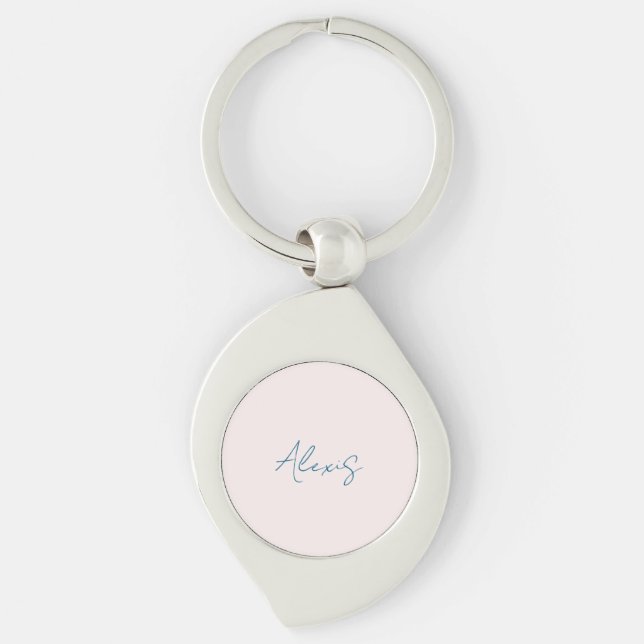 Chaveiro Caligrafia de Nome Script Simples Cor Pastel (Frente)