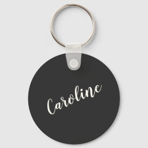 Chaveiro Caligrafia Minimalista Preta Nome Personalizado