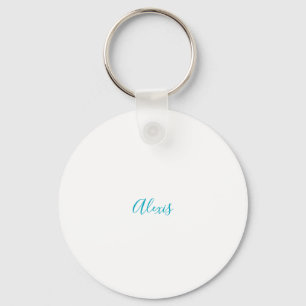 Chaveiro Caligrafia Nome Script Simples Branco Azul