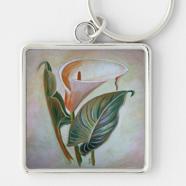 Chaveiro Calla Lily Linda Arte Botânica (Frente)