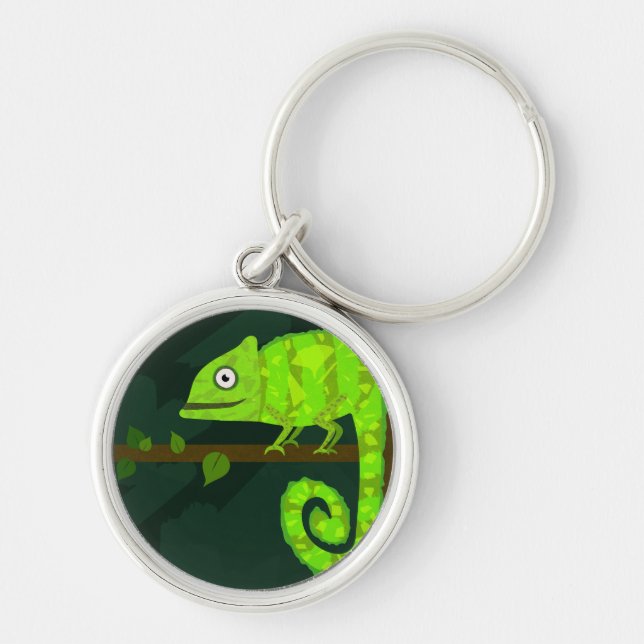 Chaveiro Camaleão verde fofo (Frente)