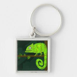 Chaveiro Camaleão verde fofo