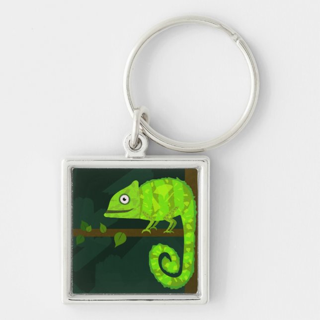 Chaveiro Camaleão verde fofo (Frente)