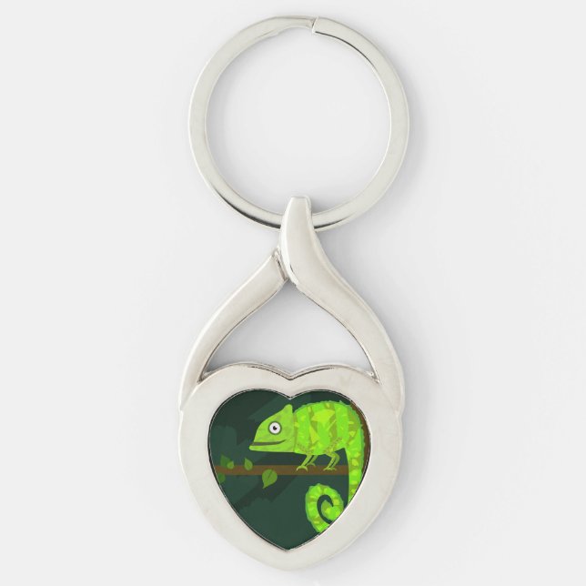 Chaveiro Camaleão verde fofo (Frente)