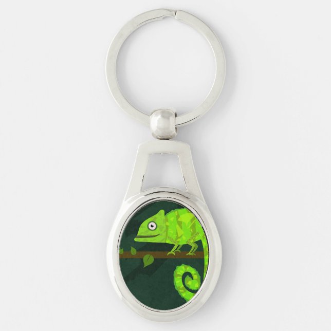 Chaveiro Camaleão verde fofo (Frente)