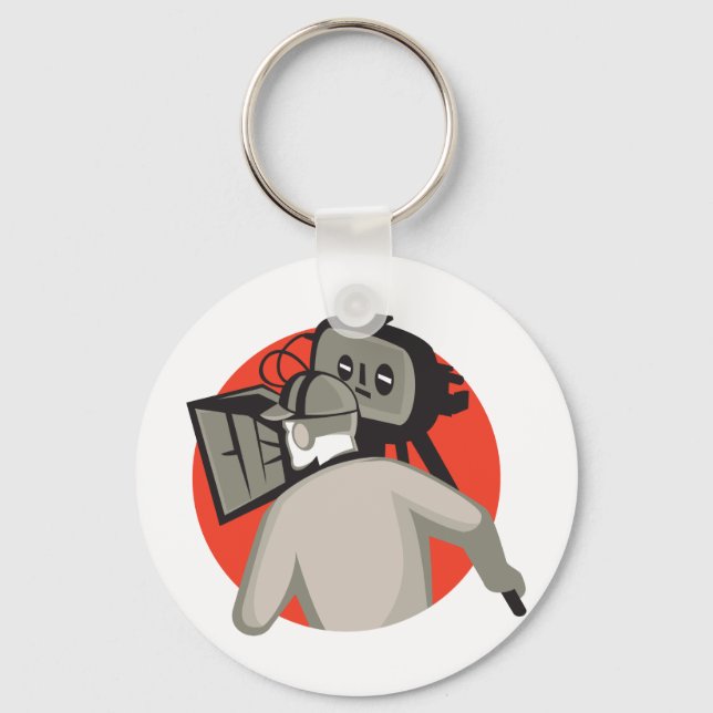 Chaveiro câmara de cinema de cineasta de filmagem da equipe (Frente)