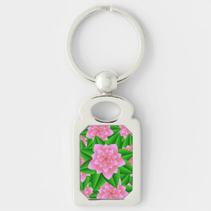 Chaveiro Camellias Rosa-Gelo e Folhas Verdes