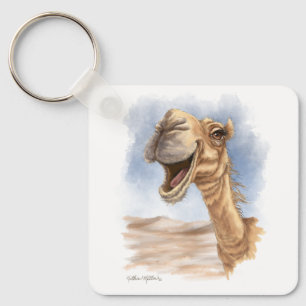 Chaveiro Camelo Sorridente Aquarela Cartoon