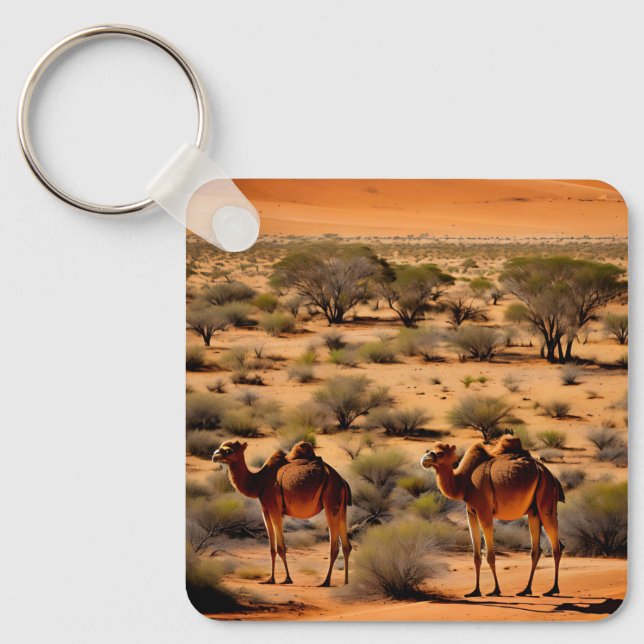 Chaveiro Camelos No Outback Australiano, Keyring (Frente)