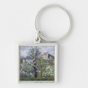 Chaveiro Camille Pissarro o jardim vegetal com árvores