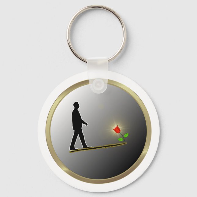 Chaveiro Caminhando em Direção à Esperança Silhueta Minimal (Frente)