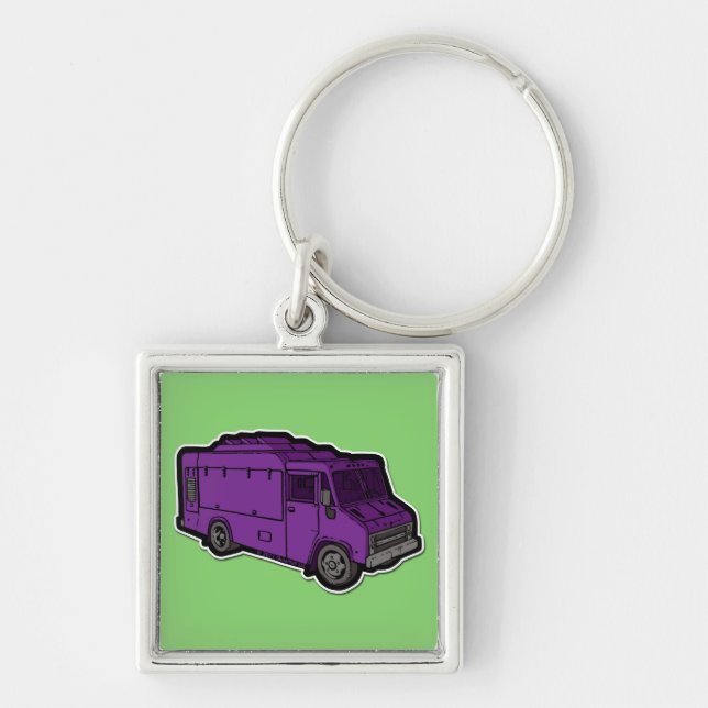 Chaveiro Caminhão da comida: Básico (roxo) (Frente)