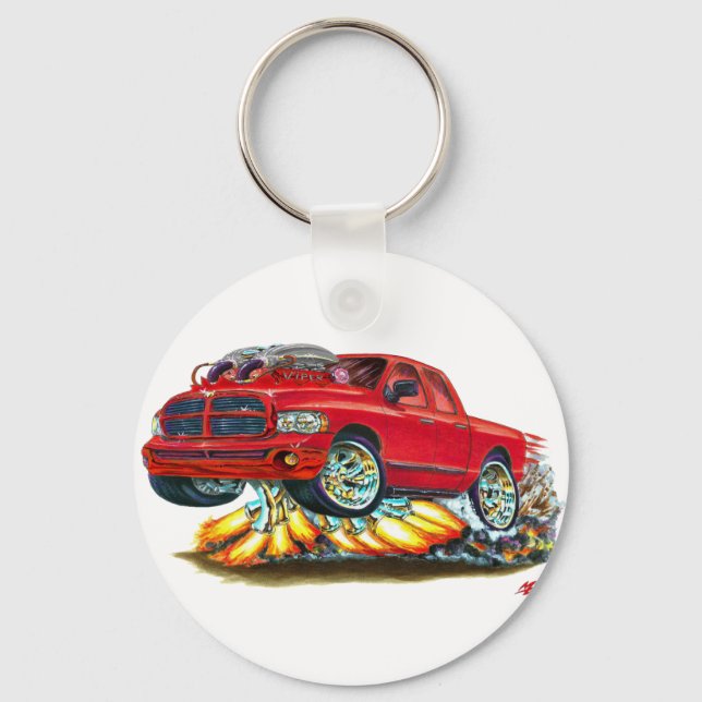 Chaveiro Caminhão de Cabina Dupla Vermelha do Dodge SRT10 (Frente)