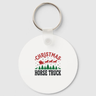 Chaveiro Caminhão de Cavalo de Natal Design de Trenó do Pap