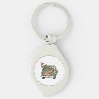 Chaveiro Caminhão de Natal Vintage Feliz Natal Homens Mulhe