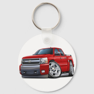 Chaveiro Caminhão do vermelho de Chevy Silverado Dualcab