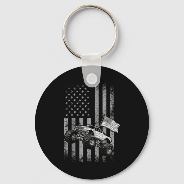 Chaveiro Caminhão monstro bandeira americana design retrô j (Frente)