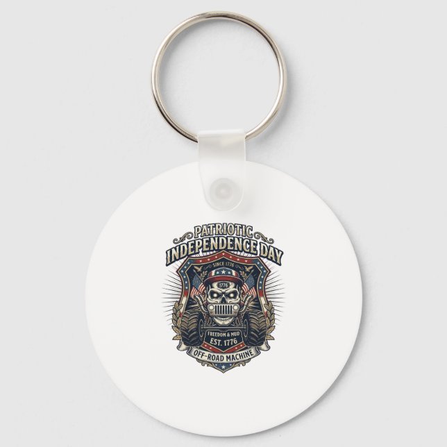 Chaveiro Caminhão Monstro de Caveira Patriótico 1776 Off Ro (Frente)