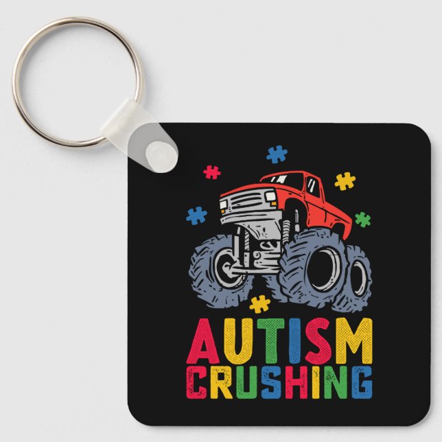 Chaveiro Caminhão Monstro de Conscientização sobre Autismo  (Frente)