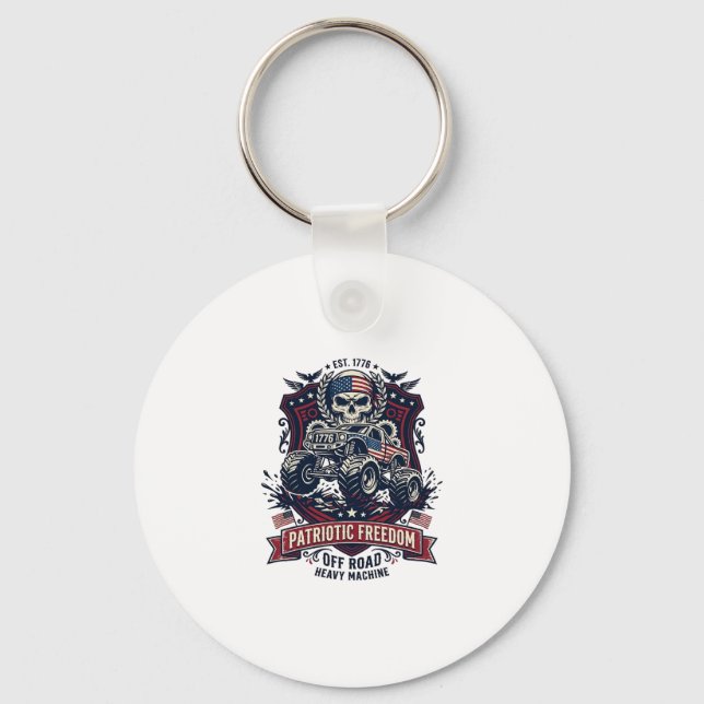 Chaveiro Caminhão Monstro Patriótico 1776 Crânio Off Road P (Frente)