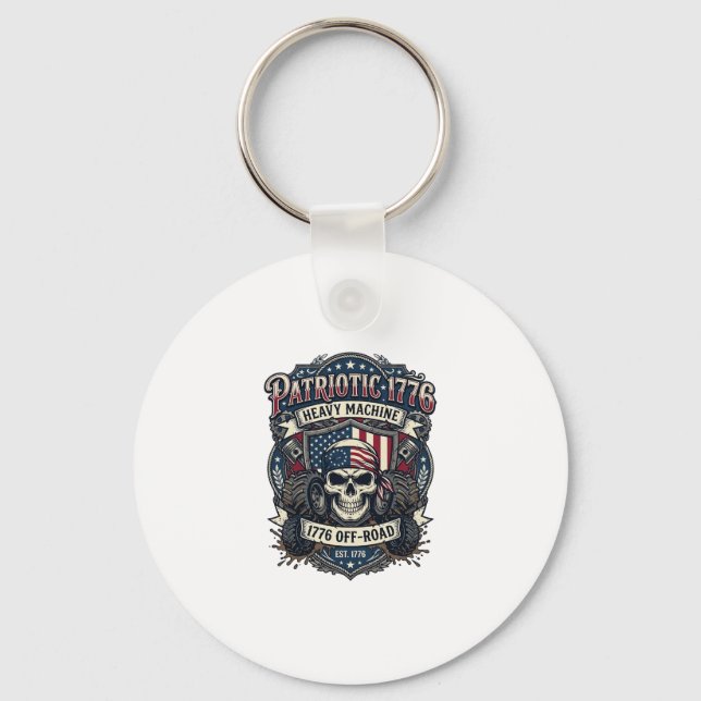Chaveiro Caminhão Monstro Patriótico 1776 Off Road Skull Ca (Frente)