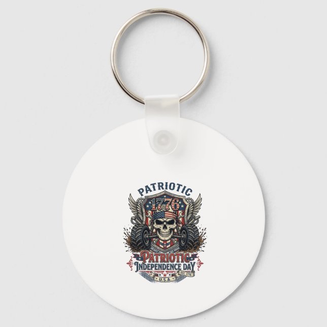 Chaveiro Caminhão Monstro Patriótico 1776 Off Road Skull Pe (Frente)