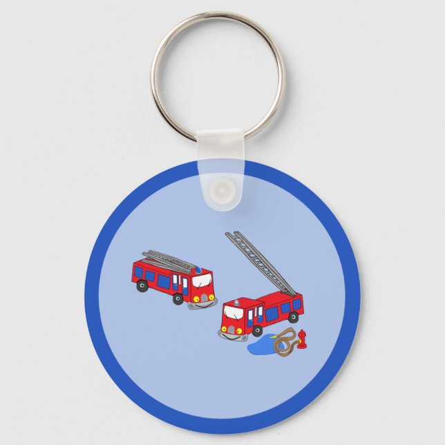 Chaveiro Caminhões de Fogo Vermelho de Bombeiro (Frente)