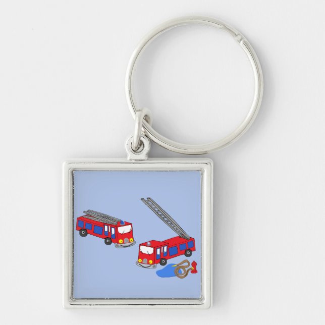 Chaveiro Caminhões de Fogo Vermelho de Bombeiro (Frente)