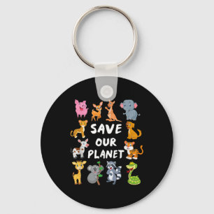 Chaveiro Camisa Ambiental De Crianças Com Animais Cujos Par