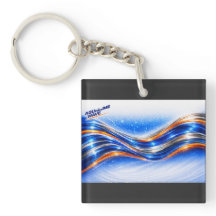 Camisa Aqualume Wave – Fluxo Abstrato Laranja Azul