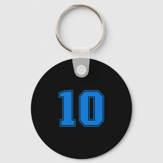 Chaveiro Camisa azul do time esportivo número #10 tri-blend