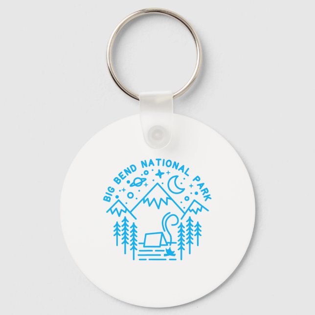 Chaveiro Camisa Big Bend National Park Camping Arte Linear  (Frente)