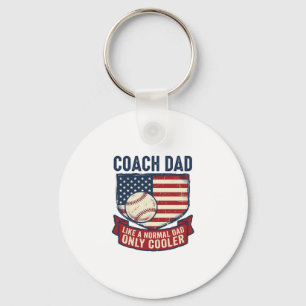 Chaveiro Camisa Coach Dad Baseball Patriótico Vintage Desig