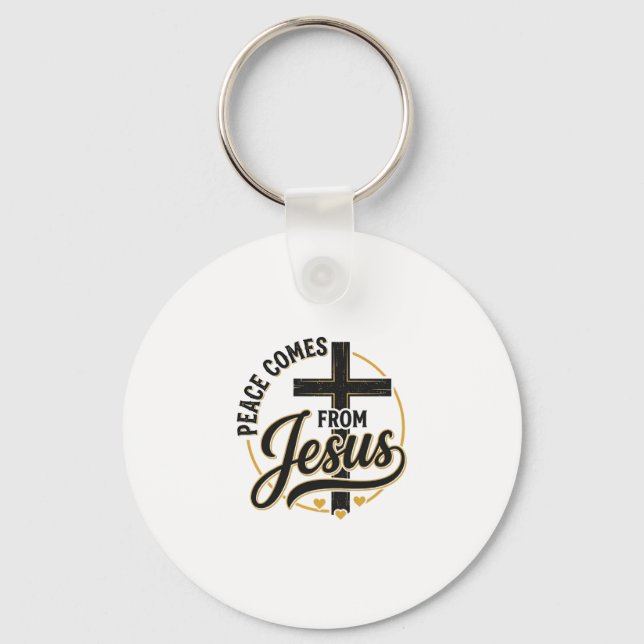 Chaveiro Camisa Cruz Cristã Jesus É a Paz (Frente)