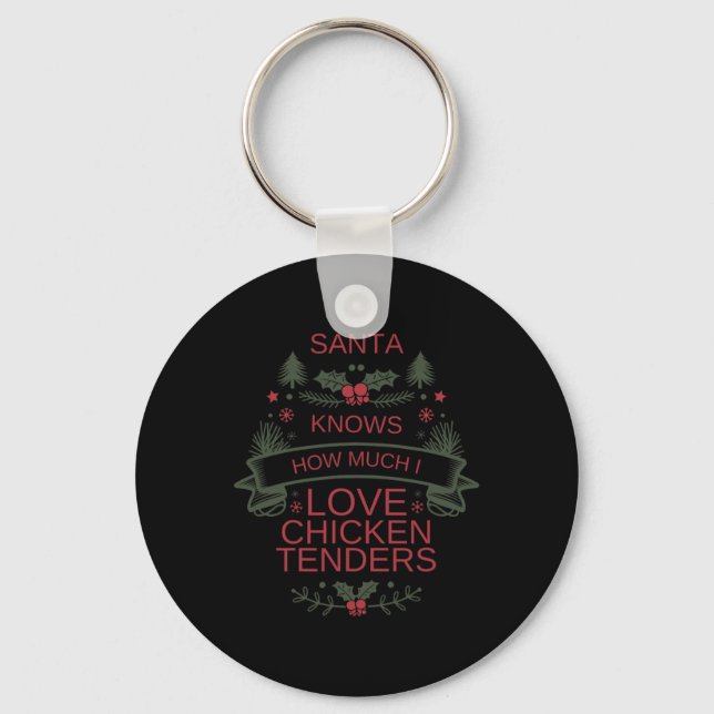 Chaveiro Camisa de Amantes do Natal para Amantes de Comida  (Frente)