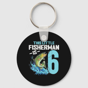 Chaveiro Camisa de Aniversário de Pesca Menino 6 Anos Pesca