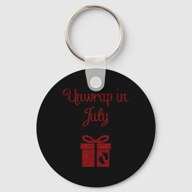 Chaveiro Camisa de Anúncio de Gravidez de Natal Data de Nas (Frente)